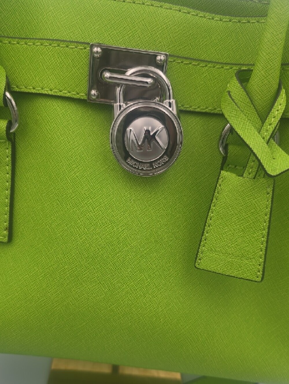 Michael Kors Lime Green Saffiano Leather Satchel - Picture 3 of 11
